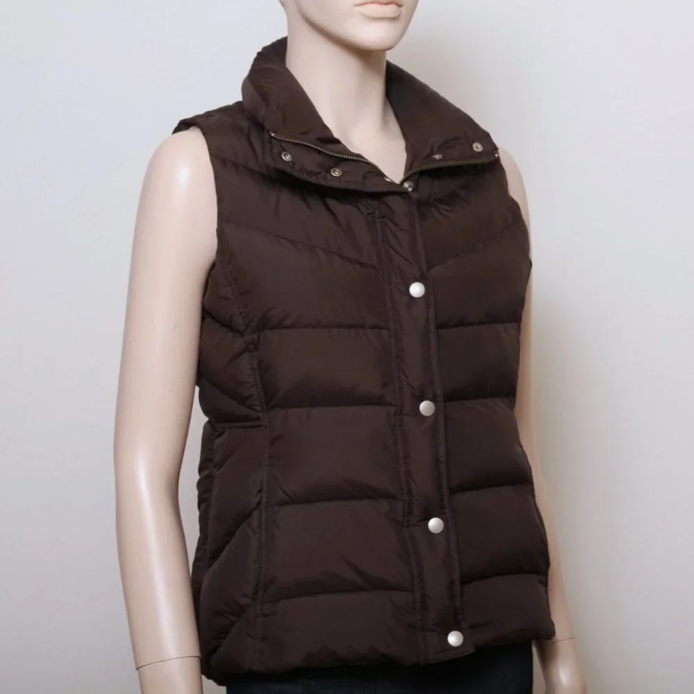 J. Crew Down Puffer Vest Brown Women‎ S